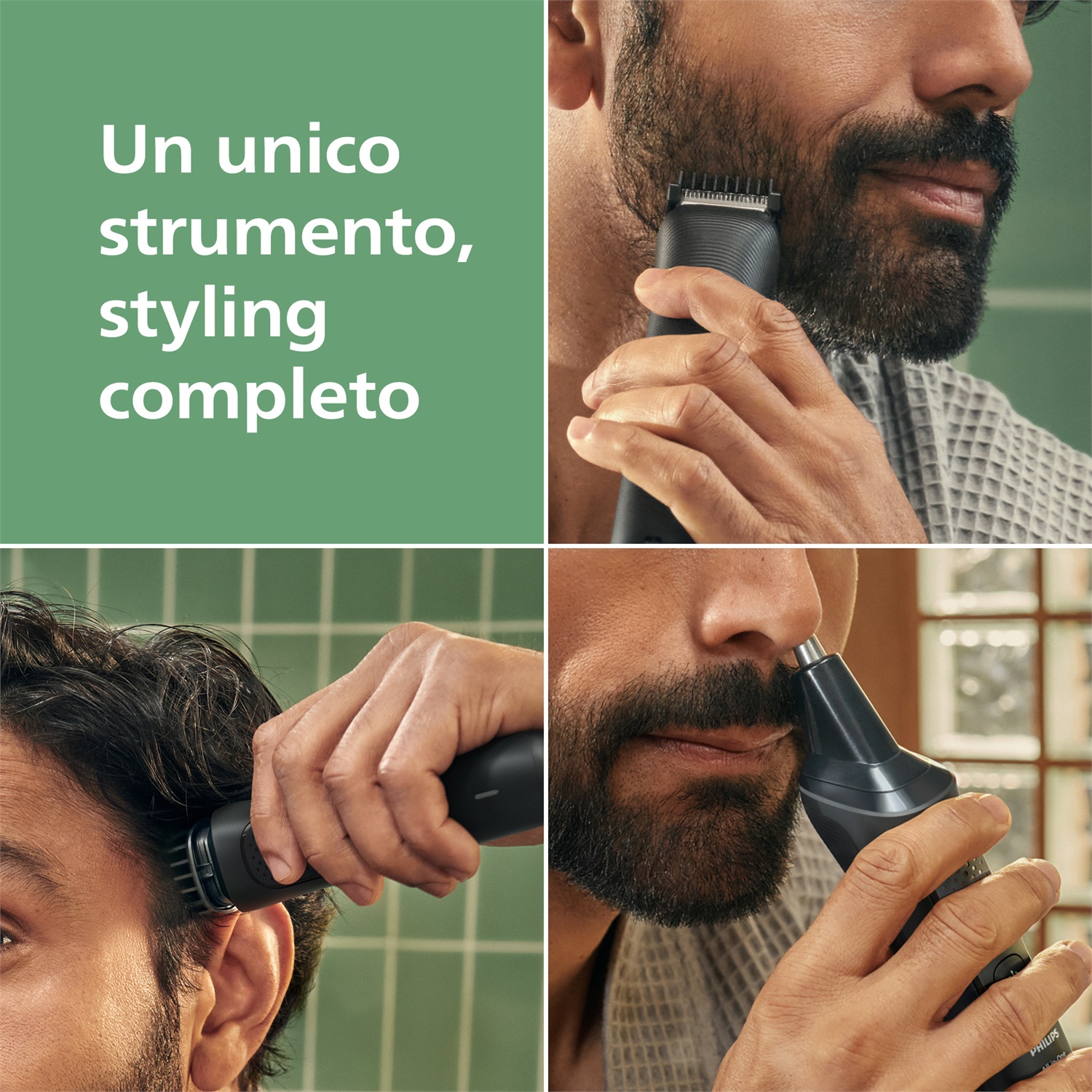 Philips MG3920/15 All-in-One Trimmer 3000 Series - Rifinitore 7 in 1 con Accessori per Barba, Capelli, Naso e Orecchie