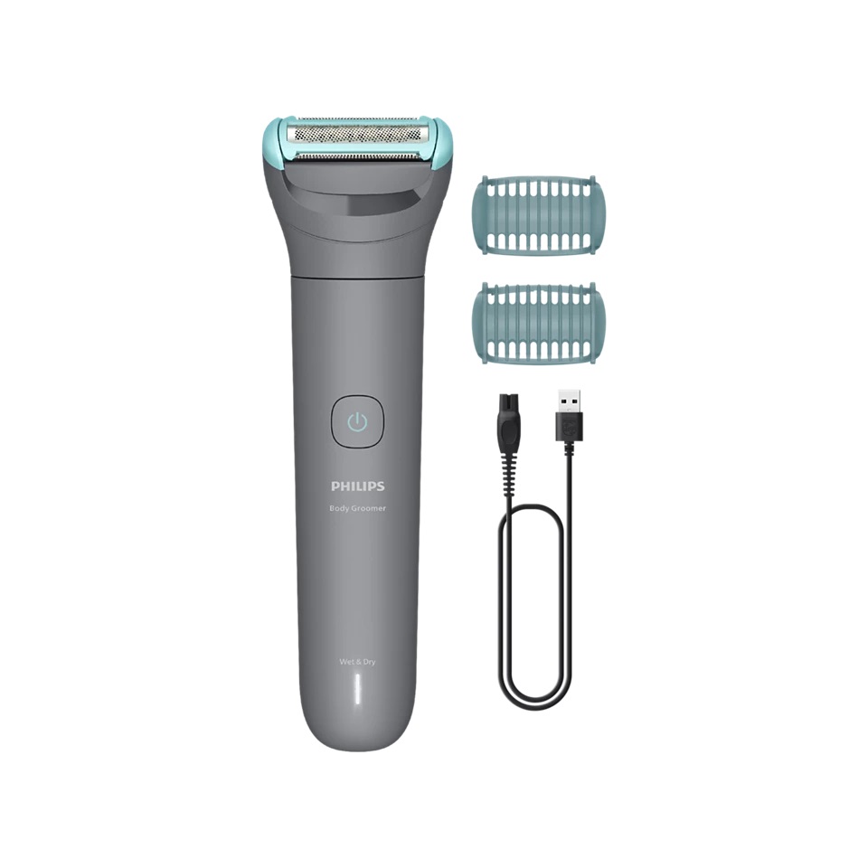 Philips Bodygroom Series 3000 BG3480/15 - Rasoio Elettrico e Regolabarba con Tripla Protezione, Impermeabile, 80 Minuti di Autonomia