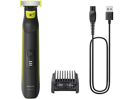 Philips OneBlade QP6506/15 - Rasoio Pro per Barba, Regola e Rifinisce, Batteria Ioni di Litio, 90 Minuti di Funzionamento, Colore Nero/Lime