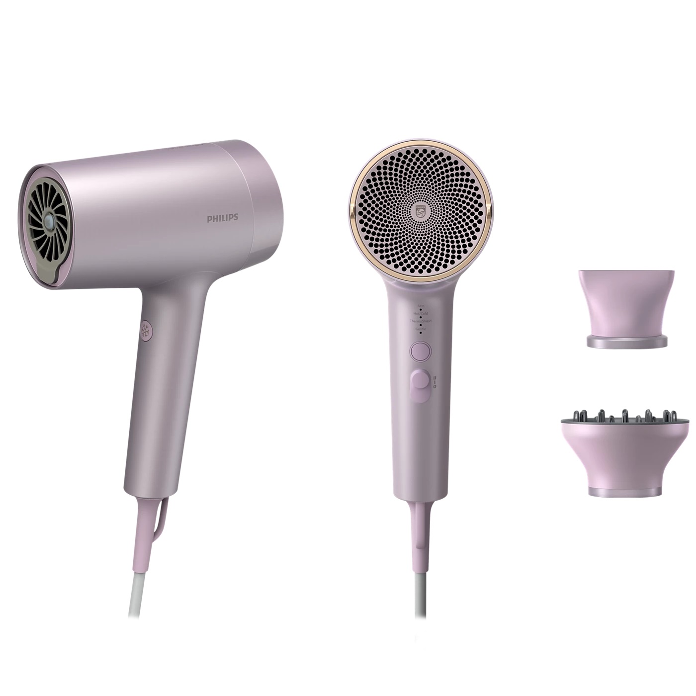 Philips 7000 Asciugacapelli BHD723/10 - 1800W, Tecnologia ThermoShield Advanced, Colore Lilla, Cavo 1,8m
