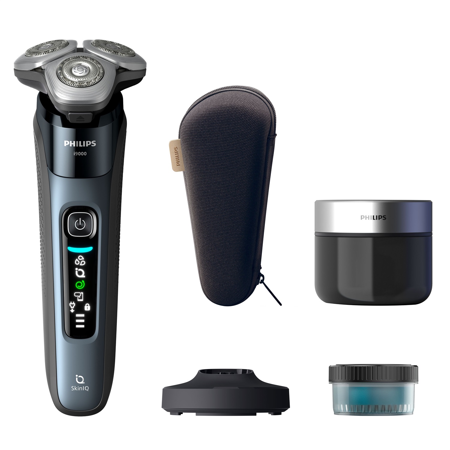 Philips Shaver i9000 X9001/30 - Rasoio elettrico Wet & Dry con tecnologia Skin IQ, triplo sistema di sollevamento e taglio, doppie lame di precisione 360º in acciaio, colore Tortora