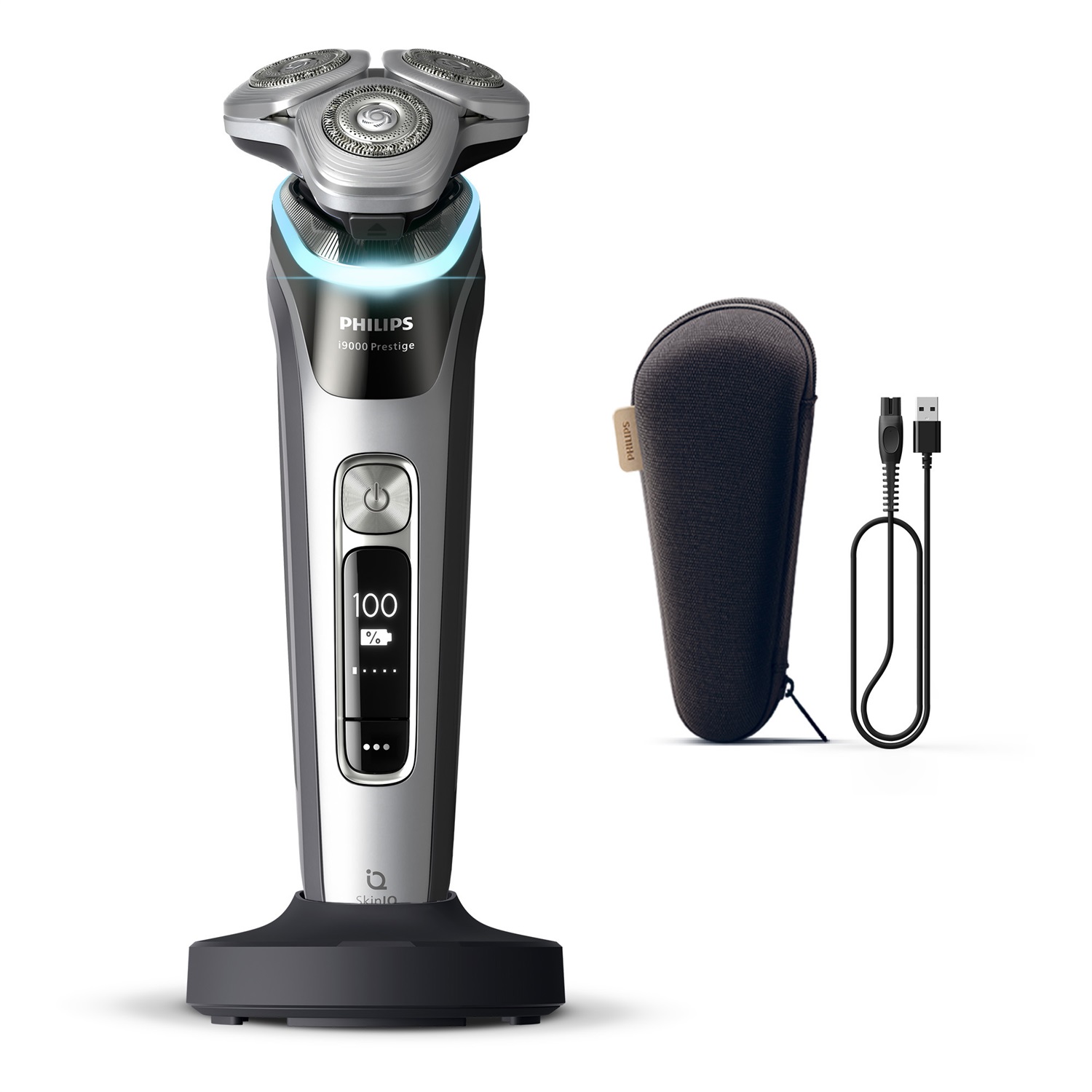 Philips i9000 Prestige XP9204/10 - Rasoio Elettrico Wet & Dry con Tecnologia SkinIQ, Sistema Lift&Cut a Tripla Azione e Doppie Lame Rotanti SteelPrecision