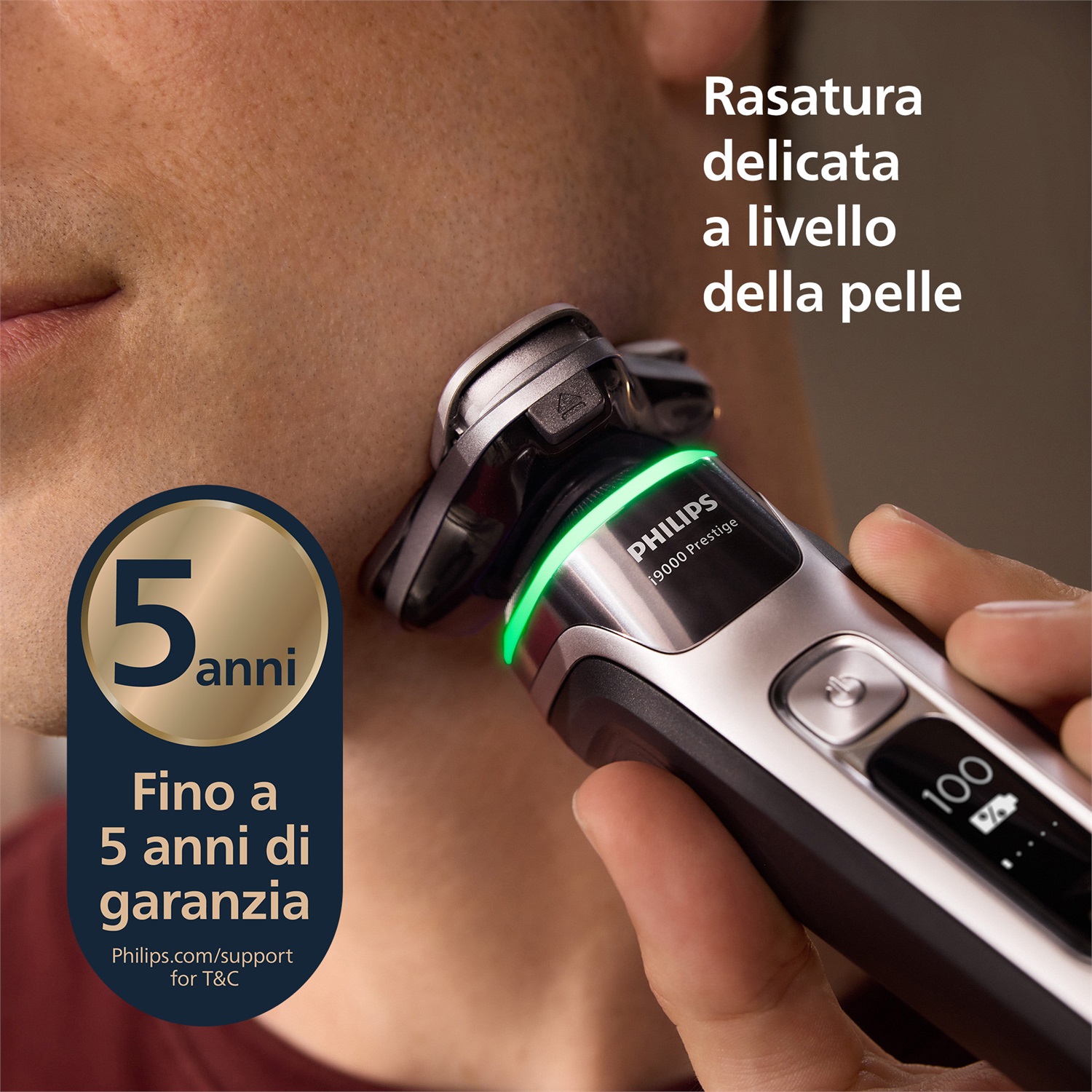 Philips i9000 Prestige XP9204/10 - Rasoio Elettrico Wet & Dry con Tecnologia SkinIQ, Sistema Lift&Cut a Tripla Azione e Doppie Lame Rotanti SteelPrecision