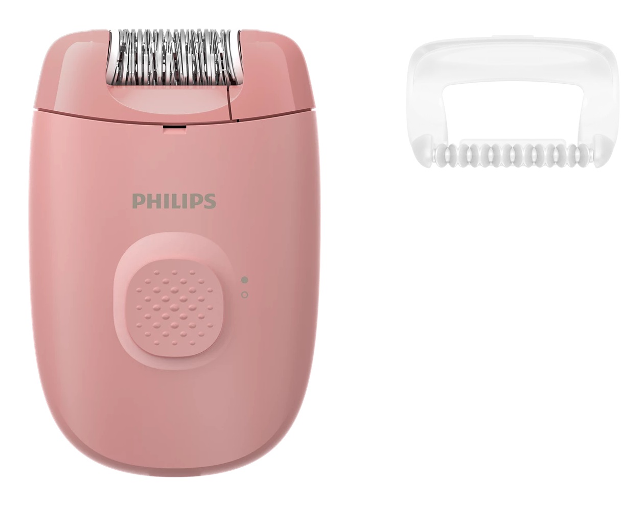 Philips 2000 Series BRE227/00 Epilatore Rosa con Manico Antiscivolo e Berretto Massaggiante