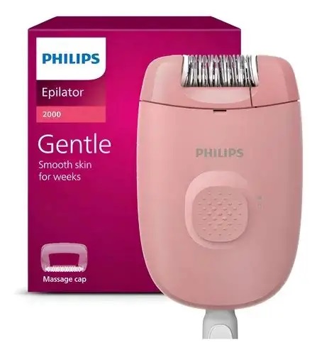 Philips 2000 Series BRE227/00 Epilatore Rosa con Manico Antiscivolo e Berretto Massaggiante