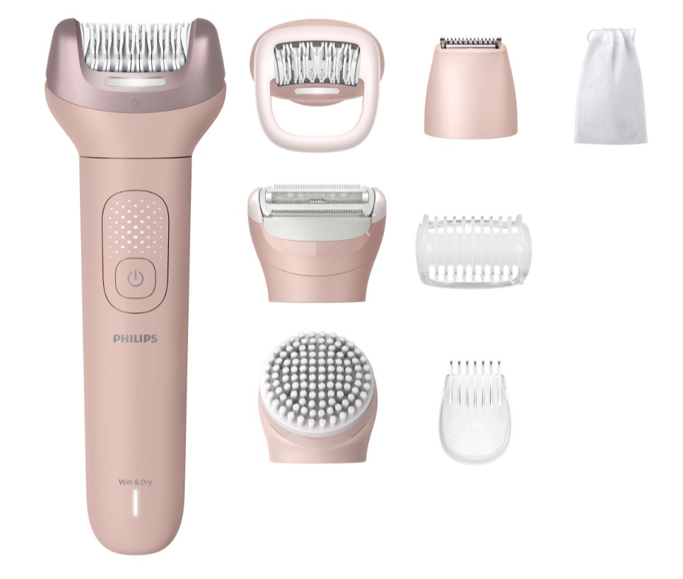 Philips Epilatore Serie 9000 - Elettrico Wet & Dry senza fili, 8 accessori, autonomia 60 minuti, ProGuide