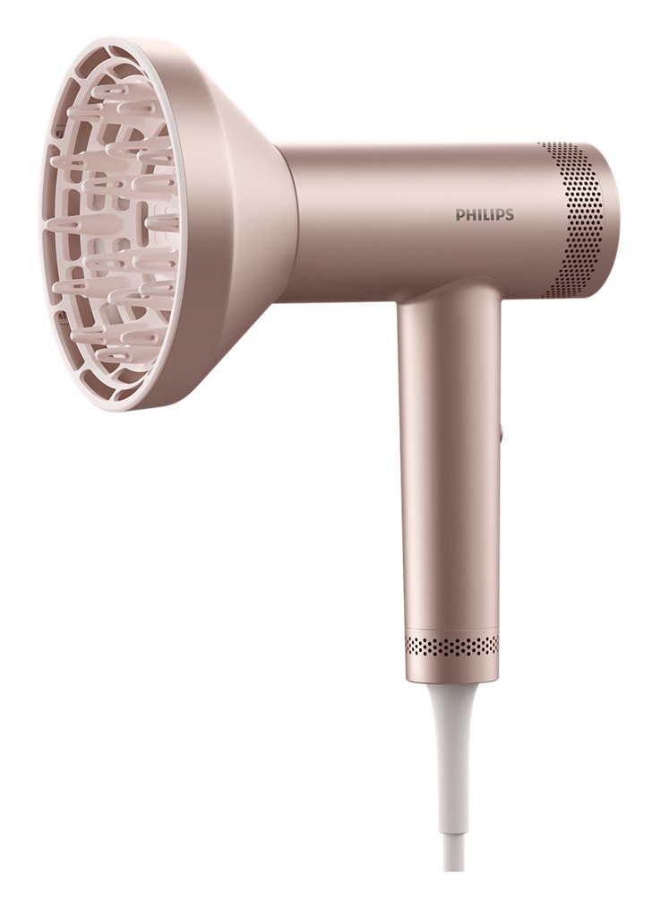 Philips 8000 Series BHD837/10 Asciugacapelli Ionico 1400 W Champagne Rosa con ThermoShield Advanced e Bocchetta per Styling