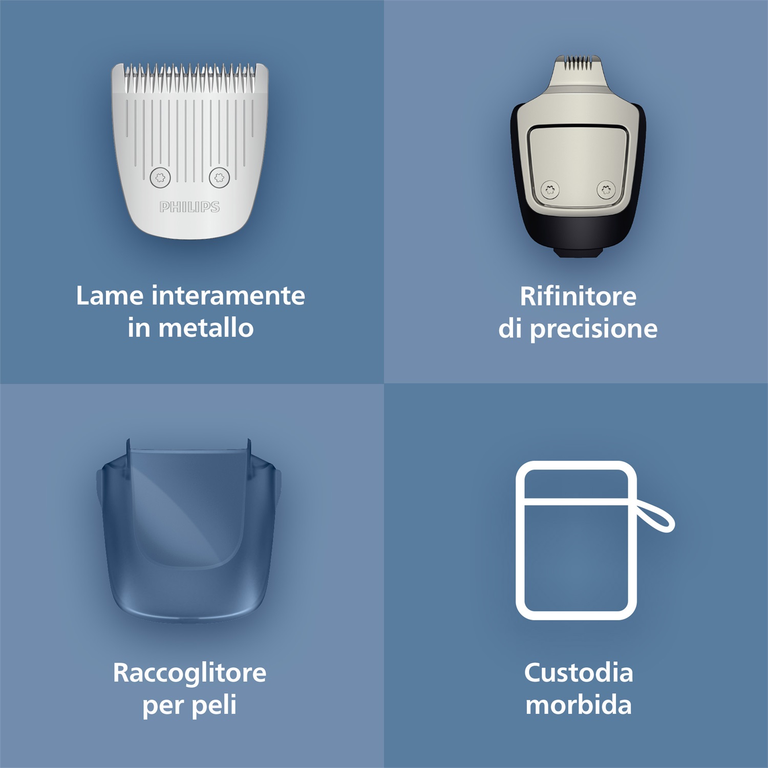 Philips BT5775/15 Regolabarba Serie 5000 con Lame Autoaffilanti e Sistema di Raccolta Peli