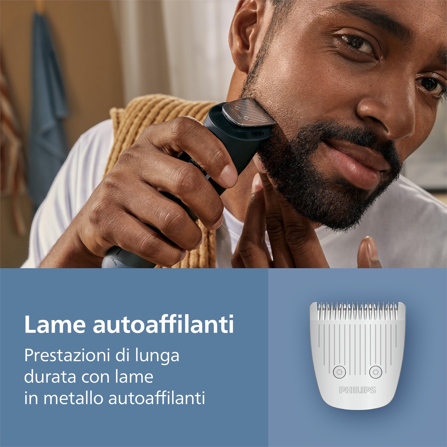 Philips BT5775/15 Regolabarba Serie 5000 con Lame Autoaffilanti e Sistema di Raccolta Peli