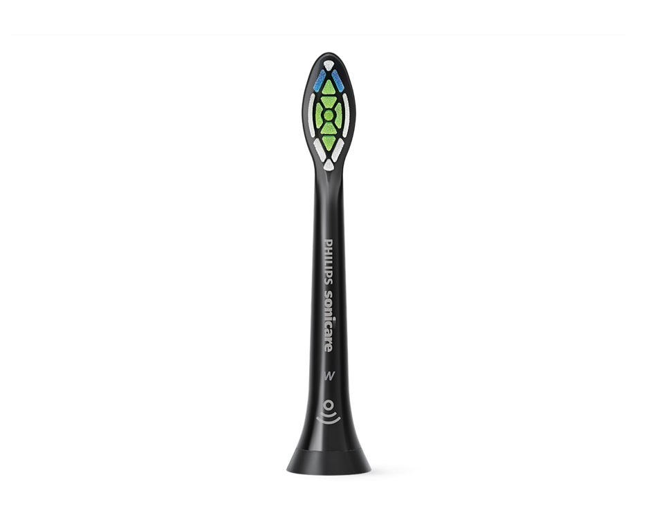 Philips Sonicare W2 Optimal White HX6064/88 - Testine di ricambio originali, confezione da 4, colore nero