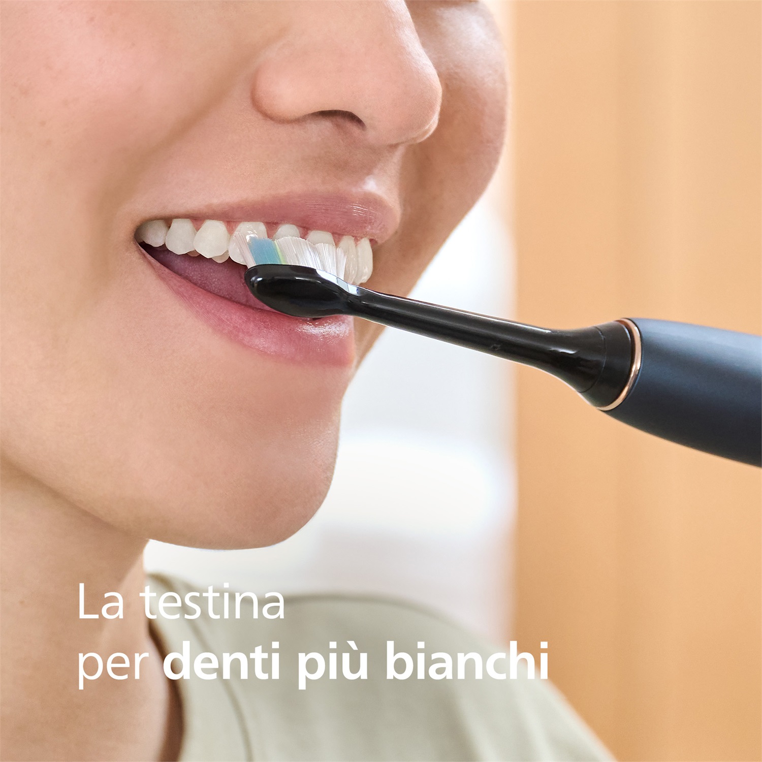 Philips Sonicare HX6062/88 Testine di Ricambio Optimal White, 2 pz, Nero - Sbiancamento Denti e Pulizia Eccellente