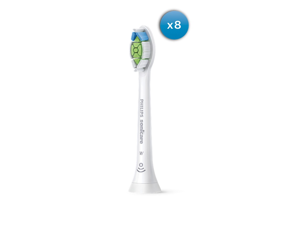 Philips Sonicare W2 Optimal White HX6068/87 - 8 Testine di Ricambio per Sbiancamento Denti, Bianco