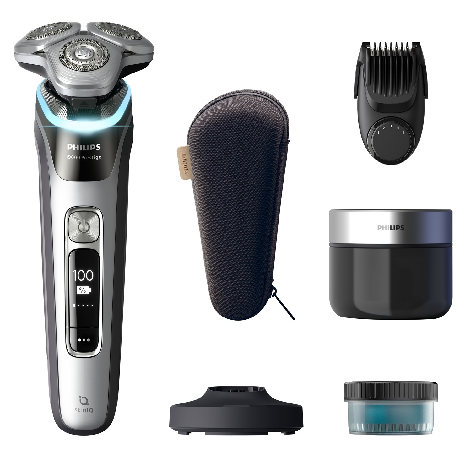 Philips i9000 Prestige XP9204/33 - Rasoio Elettrico Wet & Dry con Tecnologia Skin IQ, Sistema Lift&Cut a Tripla Azione e Doppie Lame in Acciaio di Precisione