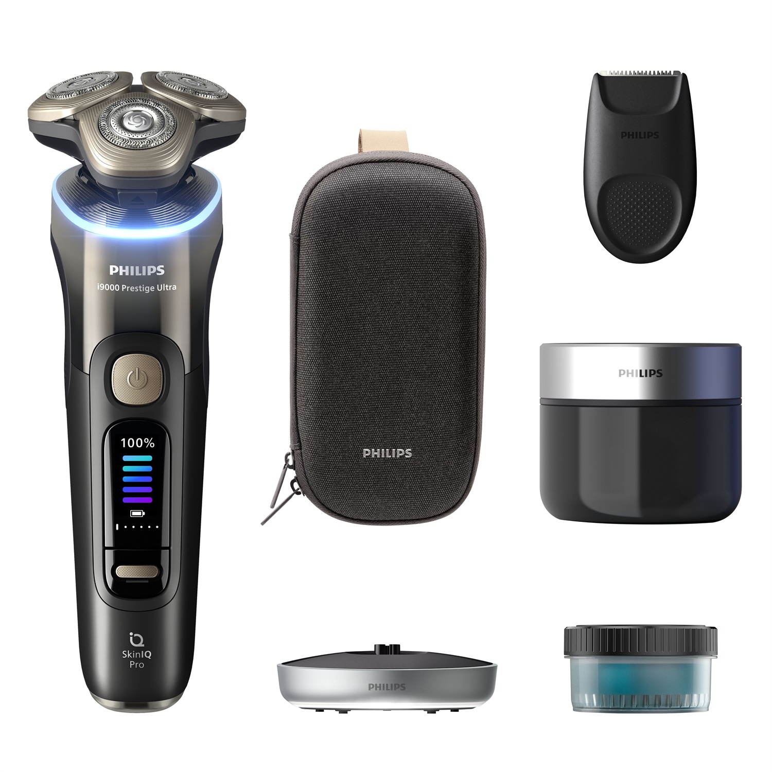Philips i9000 Prestige Ultra XP9405/31 - Rasoio elettrico Wet & Dry con SkinIQ Pro, Triplo sistema Lift & Cut, Lame NanoTech 360º, 5 modalità di rasatura