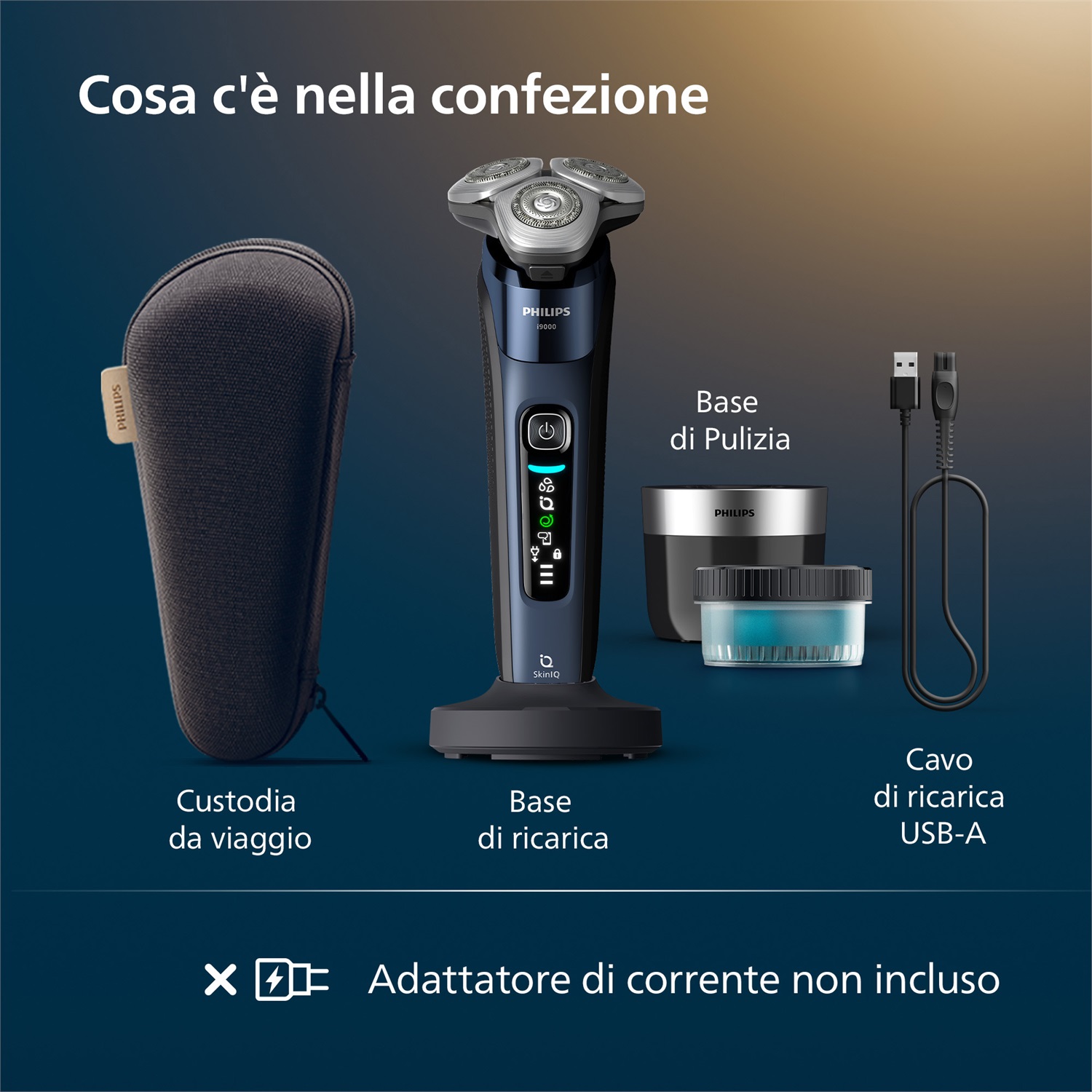 Philips i9000 X9003/30 Rasoio Elettrico Wet & Dry con SkinIQ e Sistema Lift&Cut a Tripla Azione