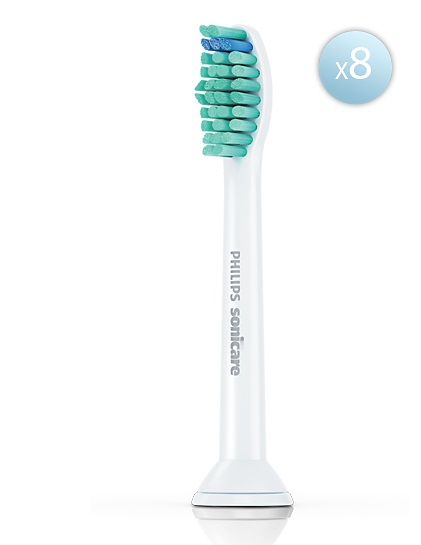 Philips Sonicare C1 ProResults HX6018/87 - 8 Testine di Ricambio Originali, Bianco, Rimozione Placca Efficace