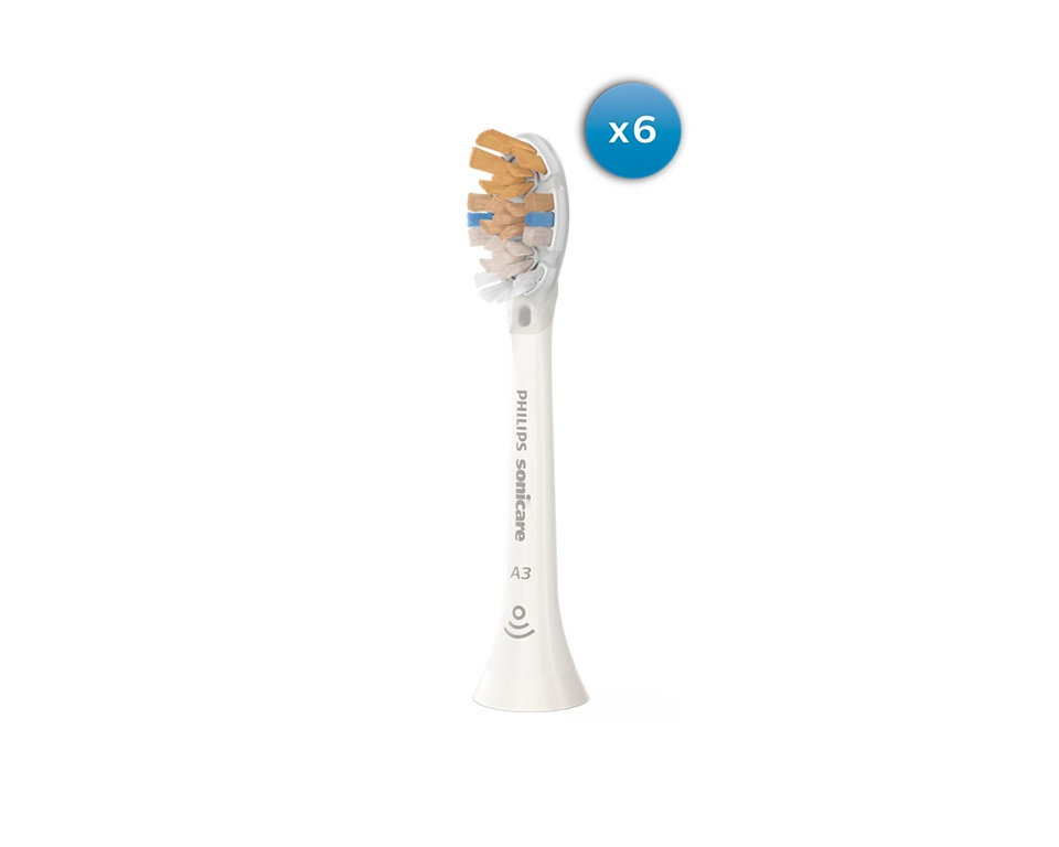 Philips Sonicare A3 Premium All-in-One HX9096/87 - Confezione da 6 testine di ricambio per una pulizia efficace e sbiancamento dei denti