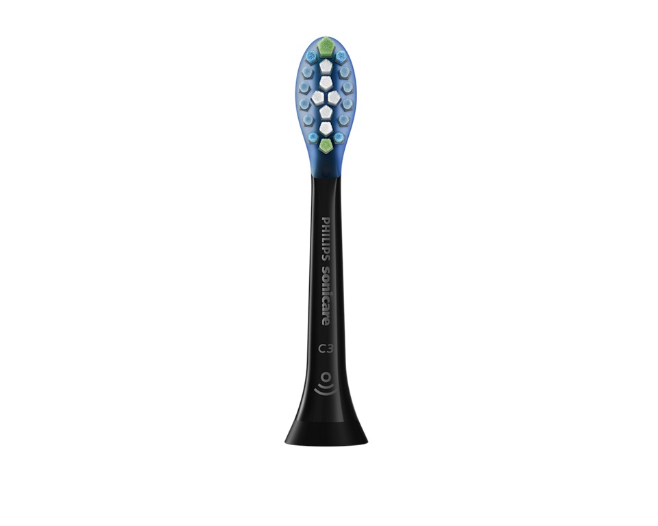 Philips Sonicare C3 Premium Plaque Defence HX9046/88 - Confezione da 6 testine di ricambio nere per una pulizia profonda e rimozione della placca