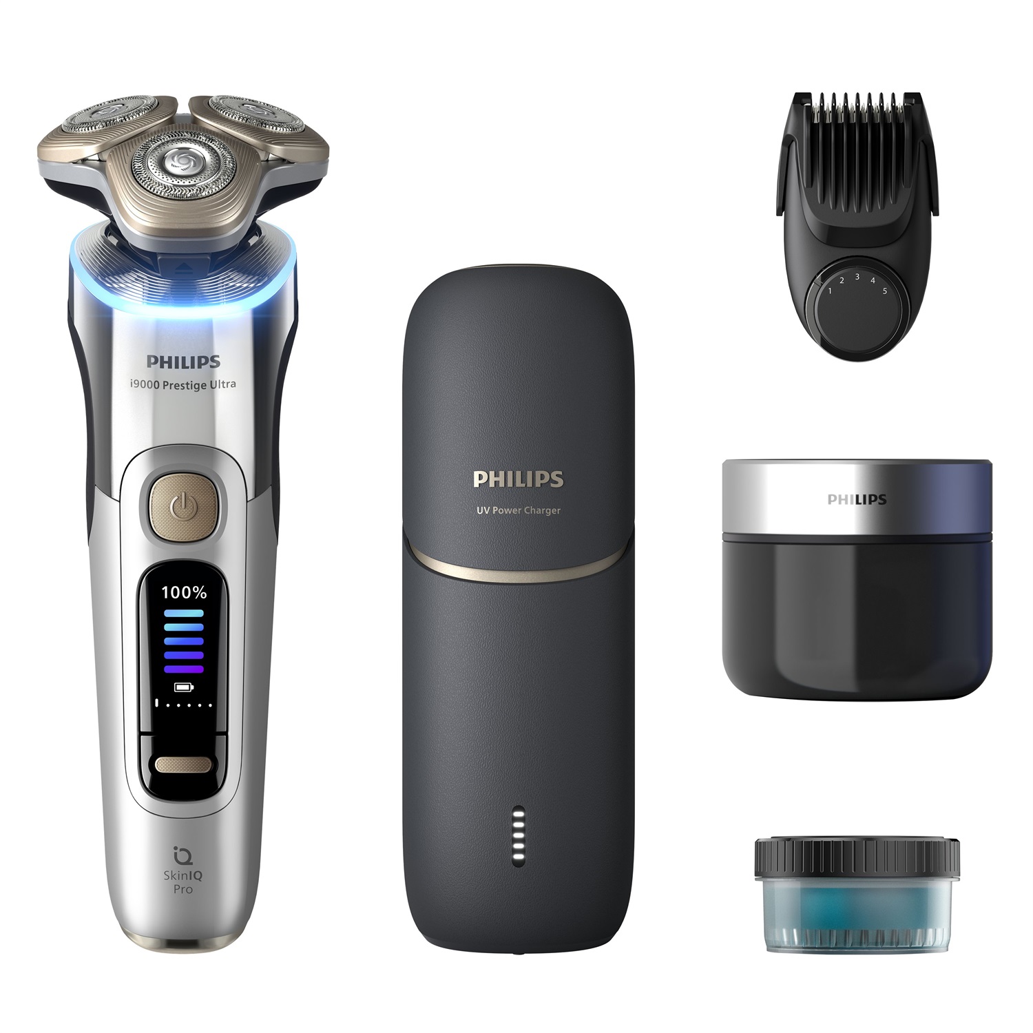 Philips i9000 Prestige Ultra XP9404/46 Rasoio Elettrico Wet & Dry con SkinIQ Pro e Sistema Lift & Cut