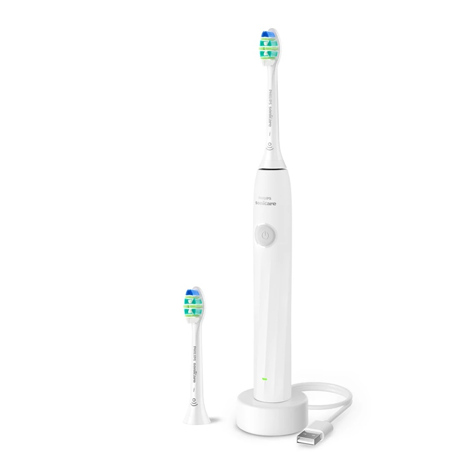 Philips HX4022/01 Spazzolino Elettrico Serie 2100 - Rimuove Fino a 3 Volte Più Placca, Bianco