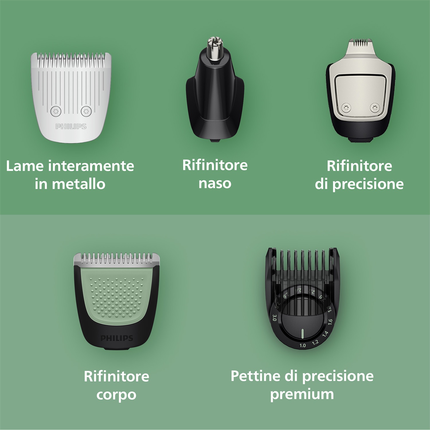 Philips Series 7000 MG7921/15 - Rifinitore All-in-One 15 in 1 con lame autoaffilanti e pettine di precisione