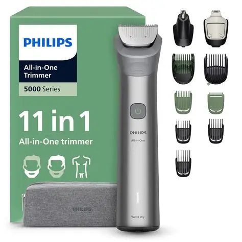 Philips MG5941/15 Grooming Kit 11 in 1 - Rifinitore Viso, Capelli e Corpo con Lame Autoaffilanti