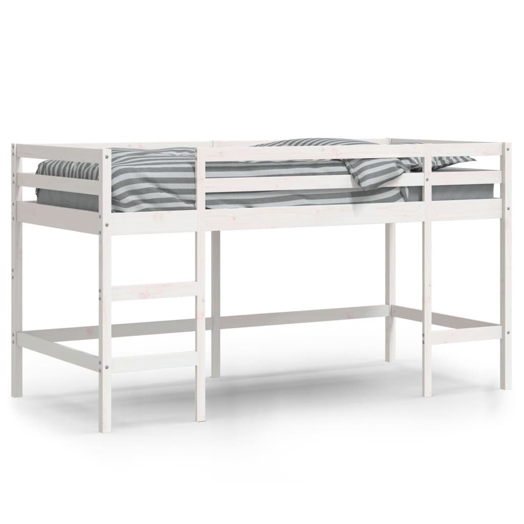vidaXL Letto a Soppalco per Bambini in Legno Massello di Pino 90x190 cm con Scala