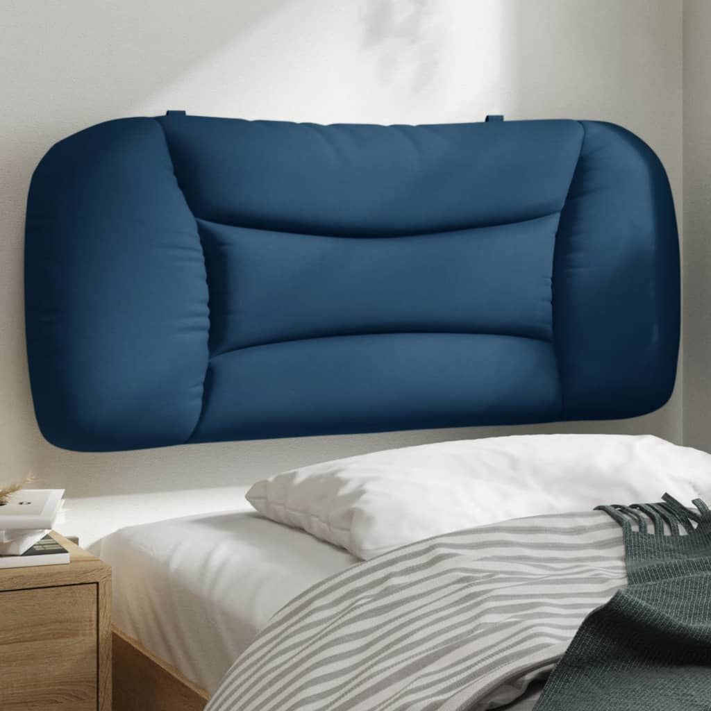 vidaXL Cuscino Testiera Blu 90 cm in Tessuto con Imbottitura in Fibre PP per Comfort Ottimale
