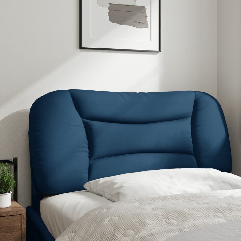 vidaXL Cuscino Testiera Blu 90 cm in Tessuto con Imbottitura in Fibre PP per Comfort Ottimale