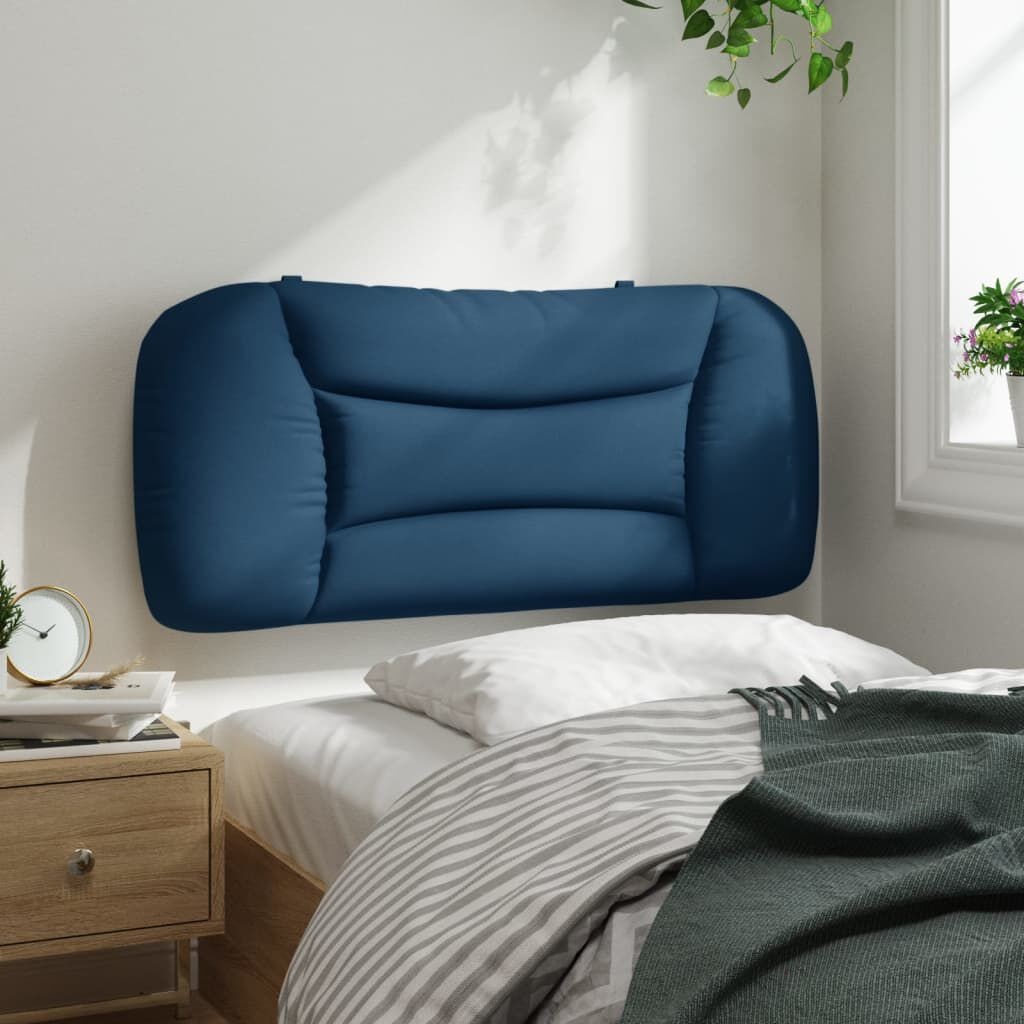 vidaXL Cuscino Testiera Blu 90 cm in Tessuto con Imbottitura in Fibre PP per Comfort Ottimale