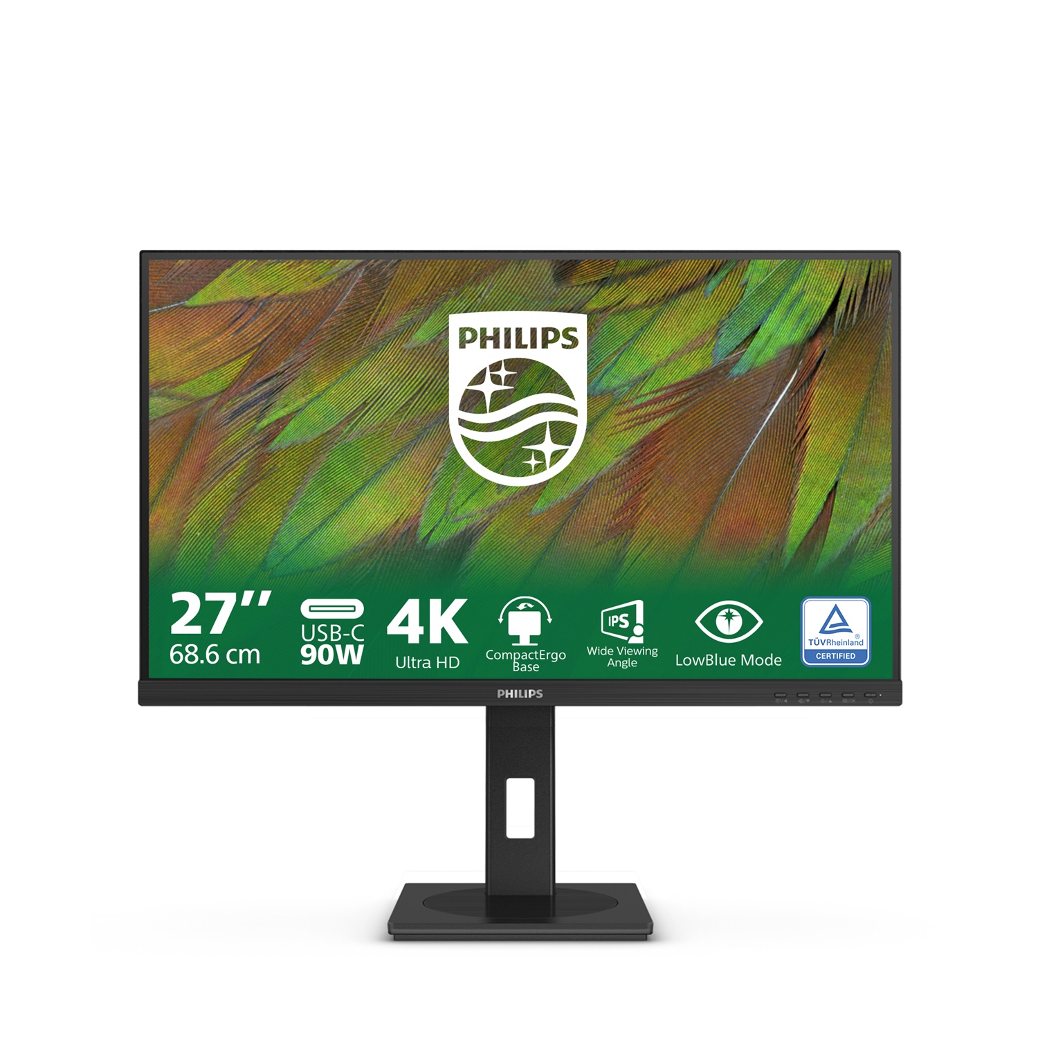 Philips 27B1U3900 - Monitor 4K Ultra HD da 27 pollici con altezza regolabile, altoparlanti e connessione USB-C