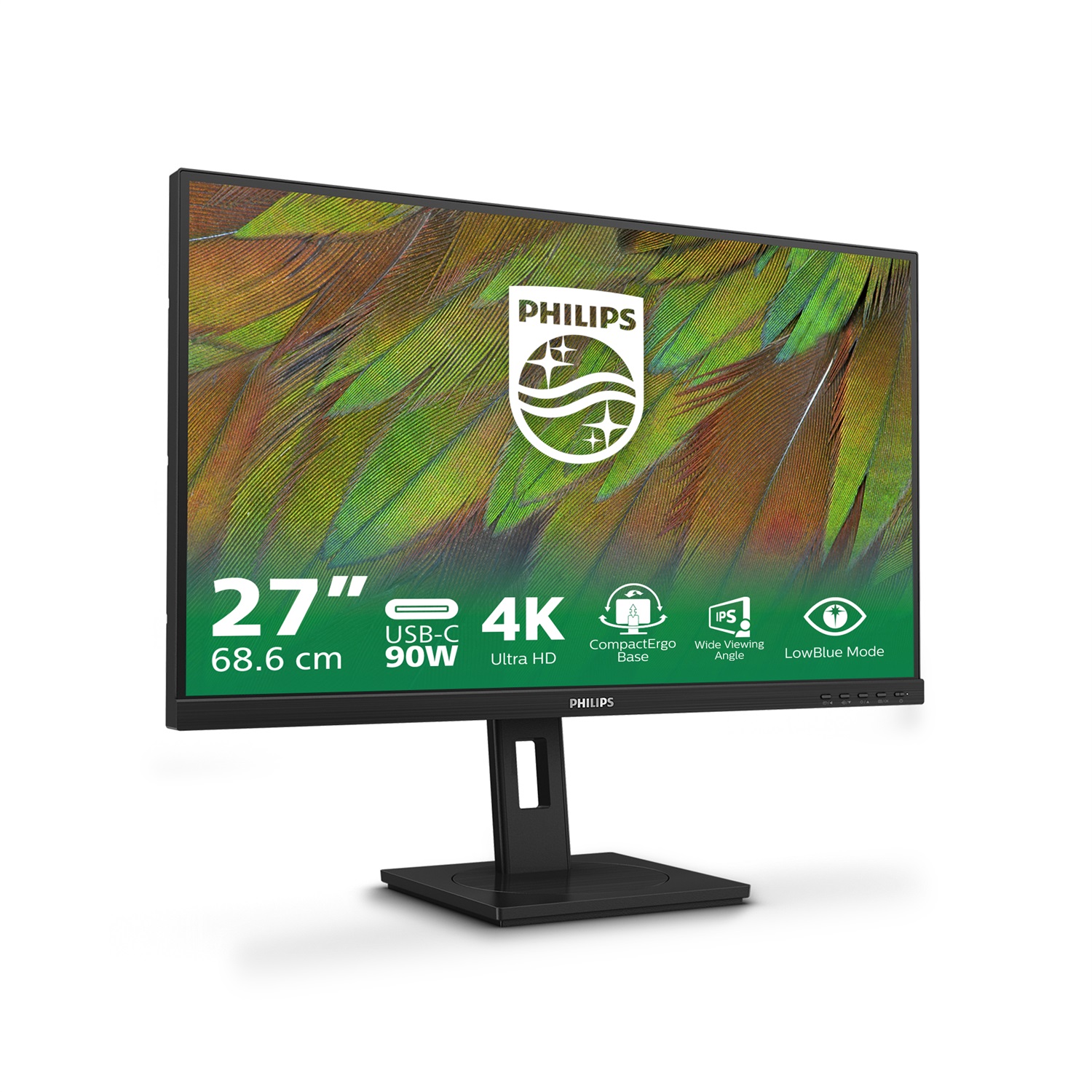 Philips 27B1U3900 - Monitor 4K Ultra HD da 27 pollici con altezza regolabile, altoparlanti e connessione USB-C