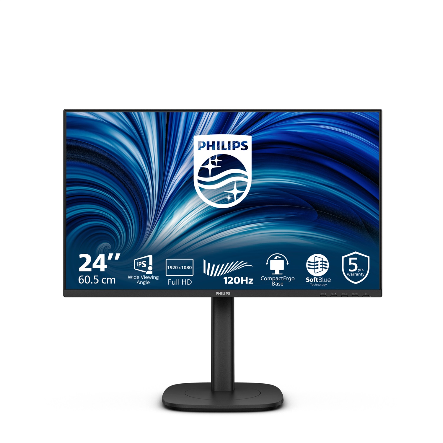 Philips 24B2N3200J/00 Monitor PC 23,8 pollici IPS FHD 120Hz 1920 x 1080 Pixel Nero