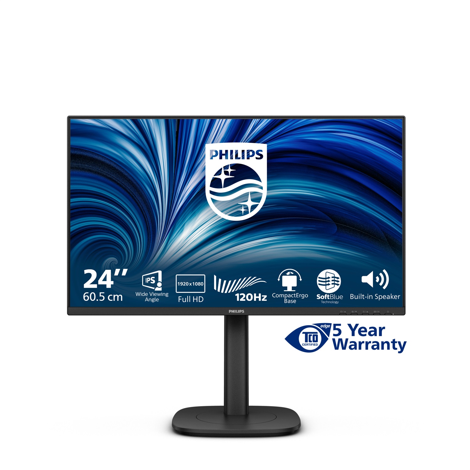 Philips 24B2N3200J/00 Monitor PC 23,8 pollici IPS FHD 120Hz 1920 x 1080 Pixel Nero