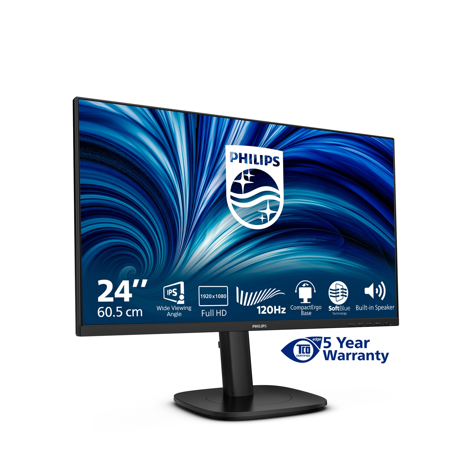 Philips 24B2N3200J/00 Monitor PC 23,8 pollici IPS FHD 120Hz 1920 x 1080 Pixel Nero