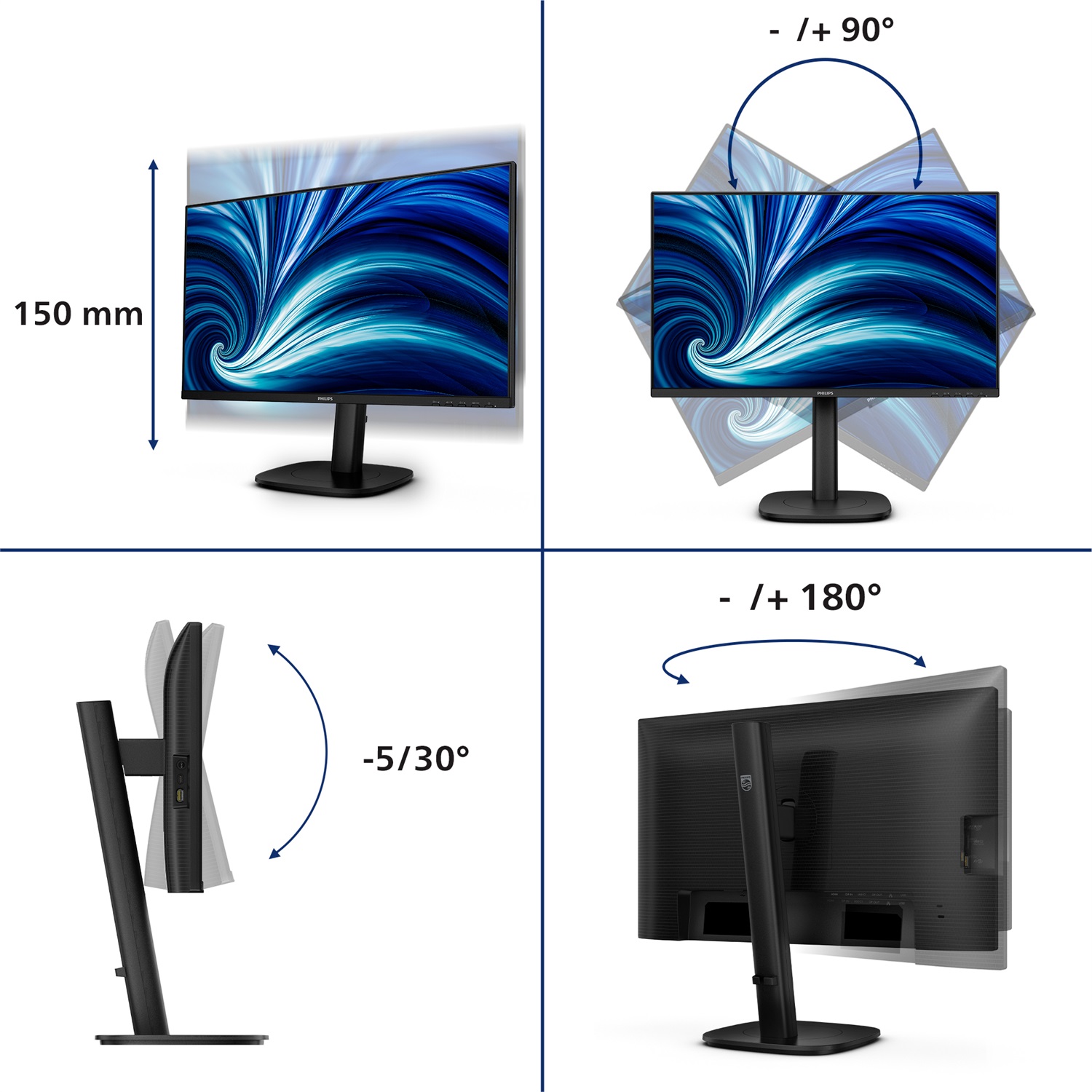 Philips 24B2U3601 Monitor PC 23.8