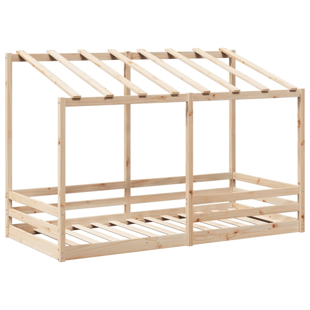 vidaXL Letto per Bambini con Tetto in Legno Massello di Pino 100x200 cm - Design Divertente e Spazioso