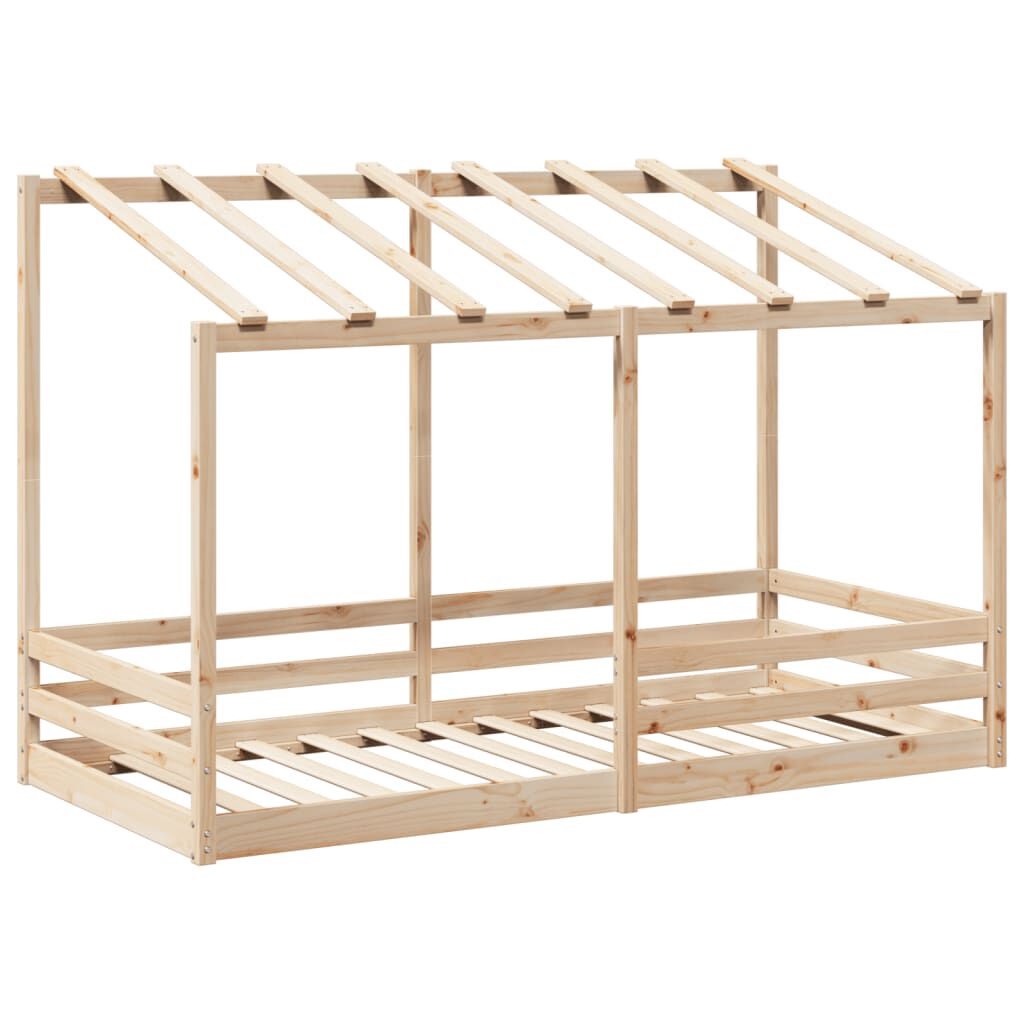 vidaXL Letto per Bambini con Tetto in Legno Massello di Pino 90x200 cm - Divertente e Spazioso
