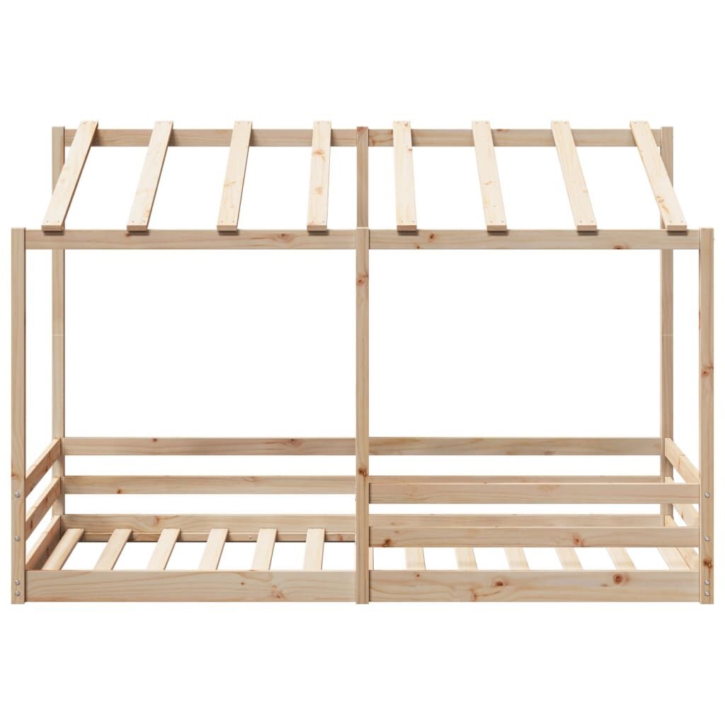 vidaXL Letto per Bambini con Tetto in Legno Massello di Pino 90x200 cm - Divertente e Spazioso