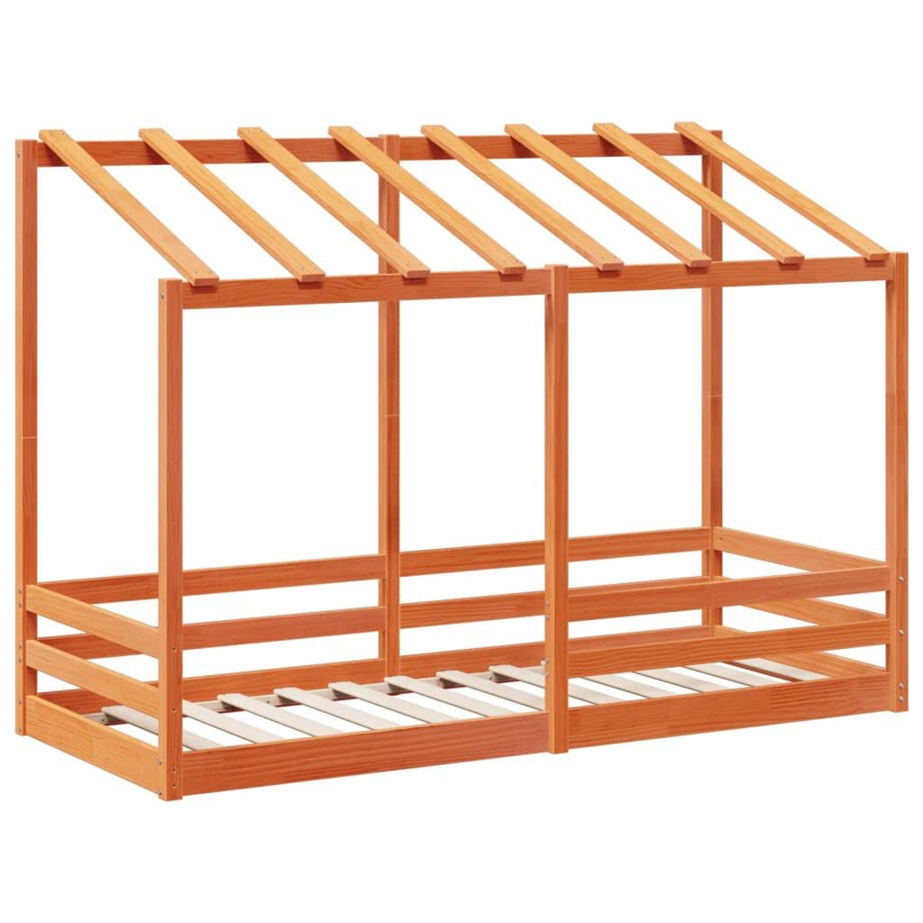 vidaXL Letto Bambini con Tetto in Legno Massello di Pino 90x190 cm - Design Rustico e Divertente