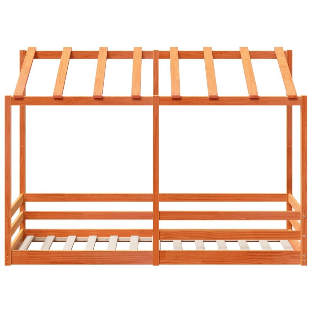 vidaXL Letto Bambini con Tetto in Legno Massello di Pino 90x190 cm - Design Rustico e Divertente