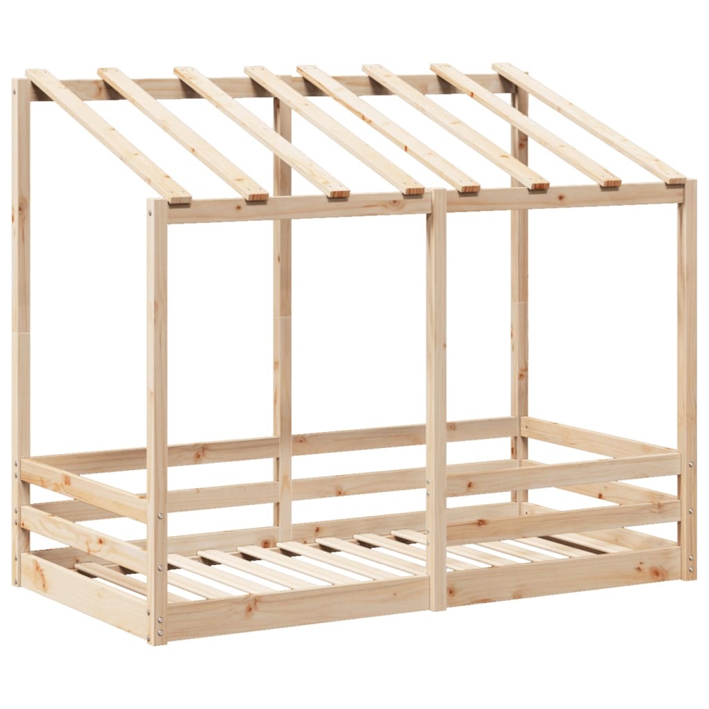 vidaXL Letto per Bambini con Tetto in Legno Massello di Pino 75x190 cm - Divertente e Spazioso