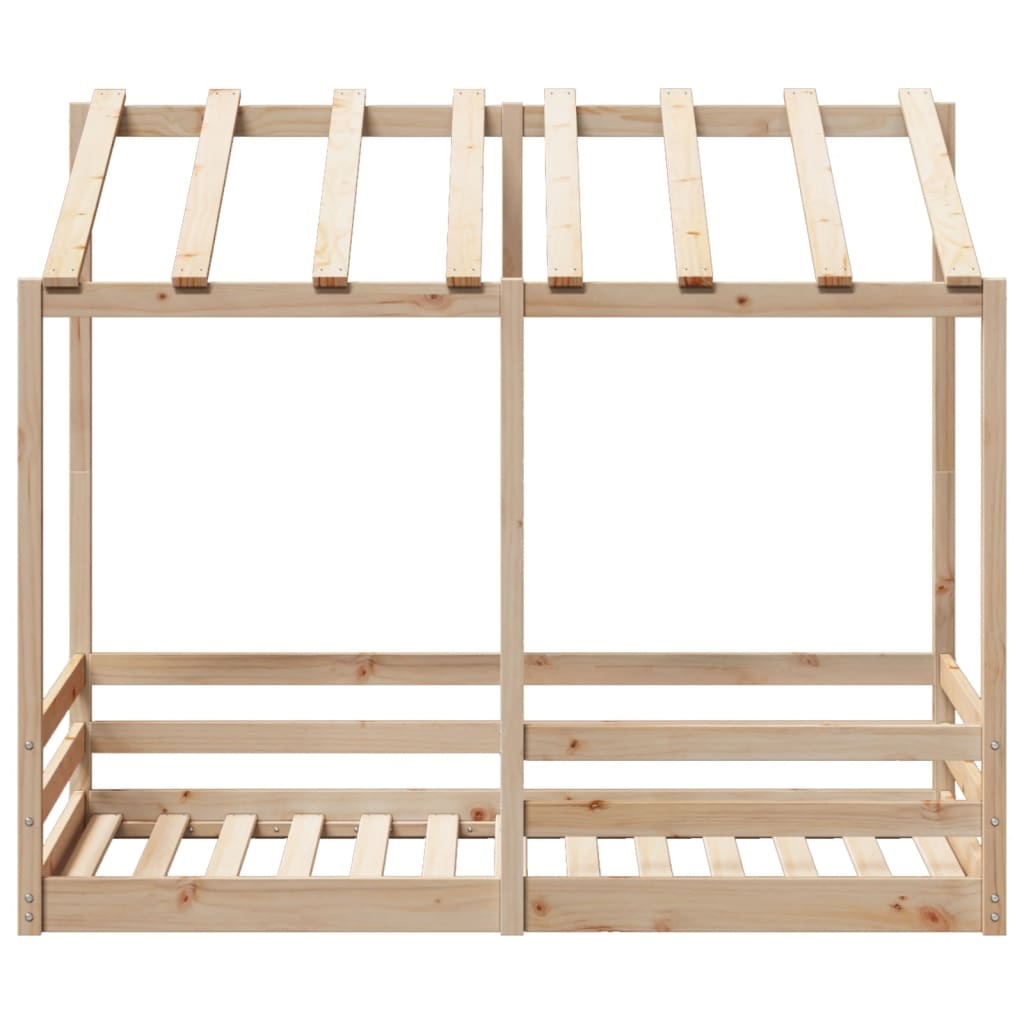 vidaXL Letto per Bambini con Tetto in Legno Massello di Pino 75x190 cm - Divertente e Spazioso
