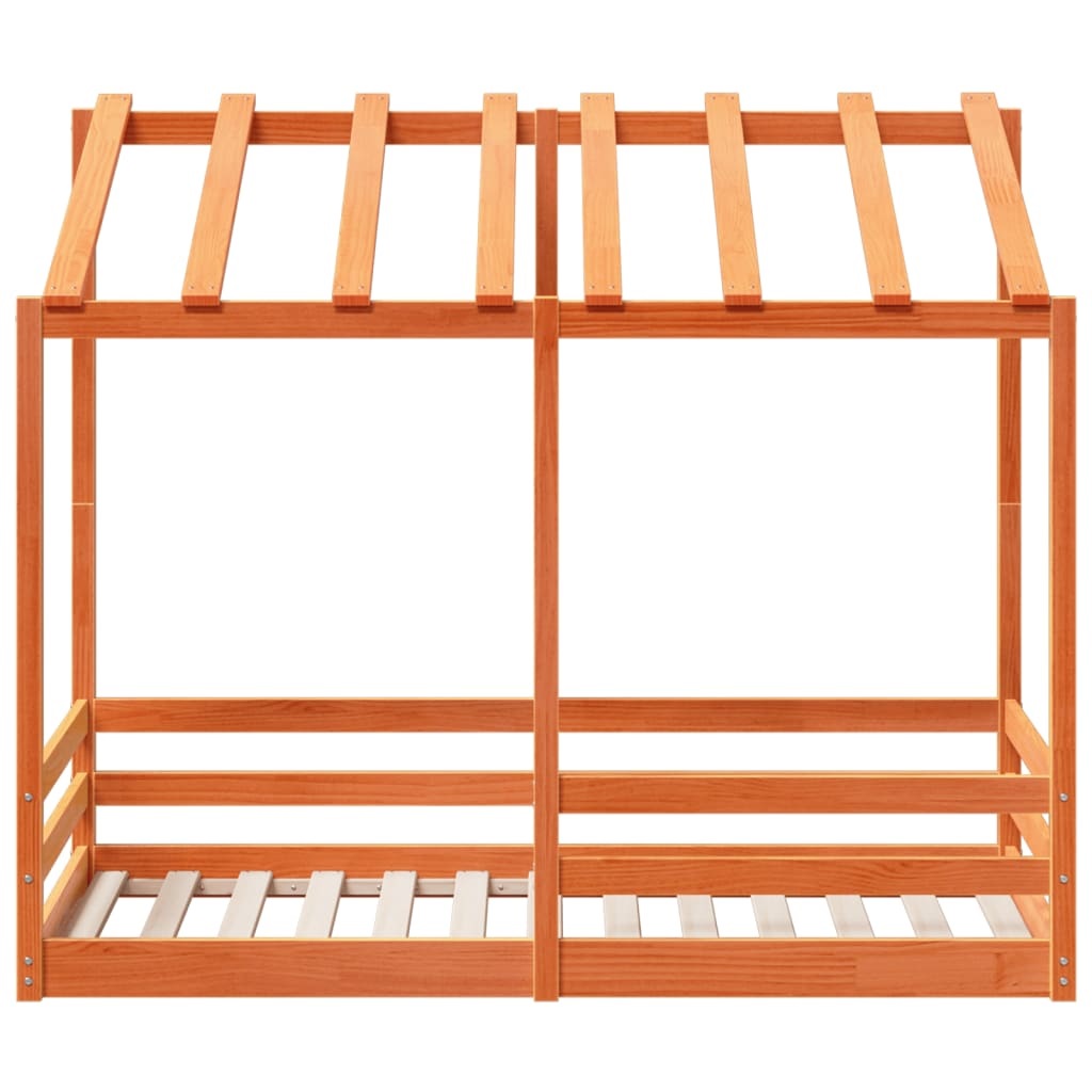 vidaXL Letto Bambini con Tetto in Legno Massello di Pino 75x190 cm - Design Rustico e Spazioso