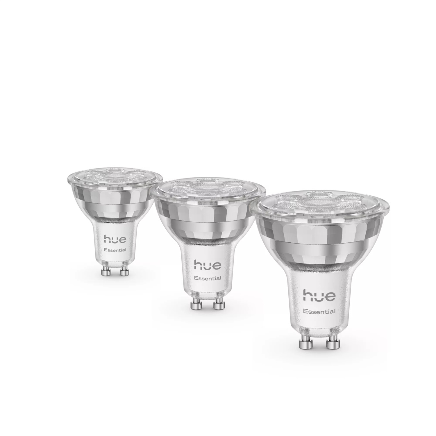 Philips Hue Essential GU10 - Lampadina Intelligente Faretto Spot Smart, 345 lm, 4,7 W, Confezione da 3