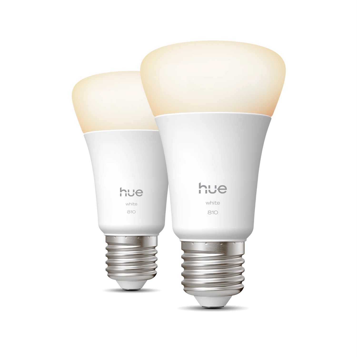 Philips Hue A60 - Lampadine LED Smart E27, 9,5W, 810 lumen, Compatibili con Alexa e Google Assistant (Confezione da 2)