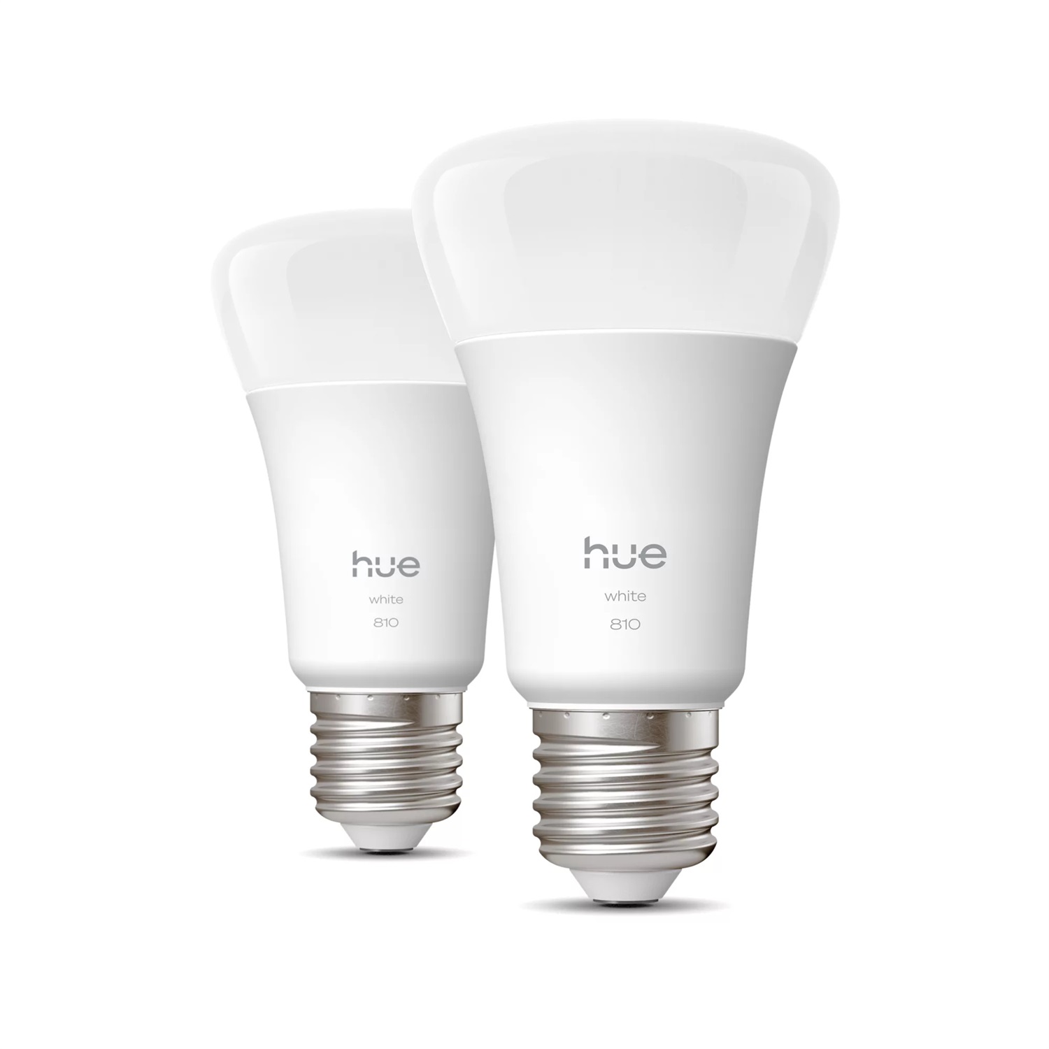 Philips Hue A60 - Lampadine LED Smart E27, 9,5W, 810 lumen, Compatibili con Alexa e Google Assistant (Confezione da 2)