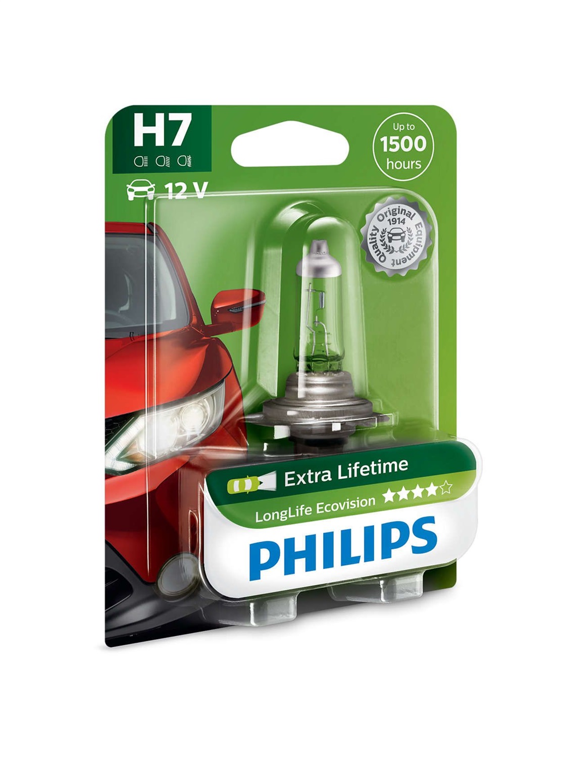 Philips LongLife EcoVision 12972LLECOB1 - Lampada Alogena H7 12V 55W con Durata di 1500 ore