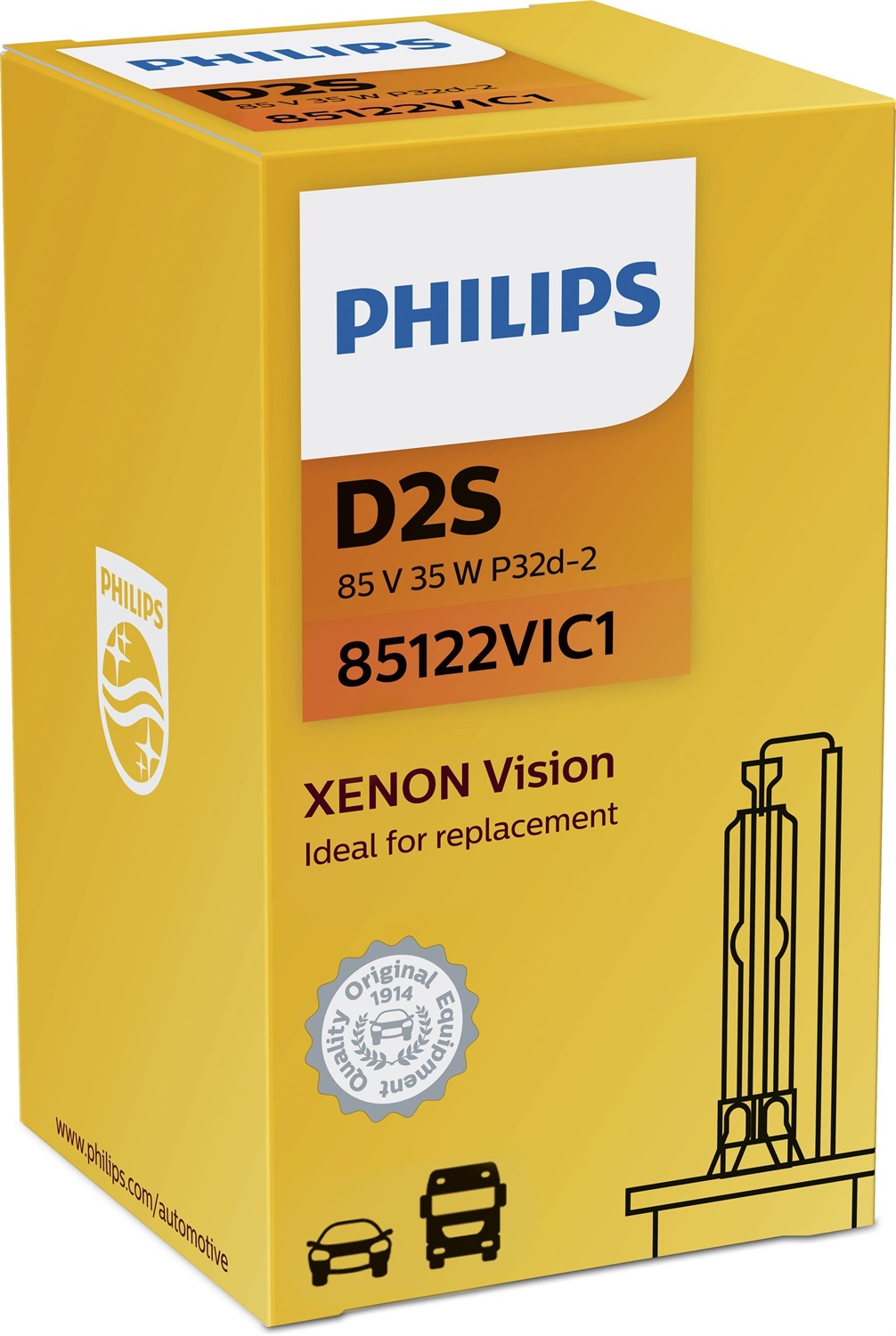 Philips 85122VIC1 Lampadina Xenon D2S 35W con attacco P32d-2 e temperatura colore 4550K