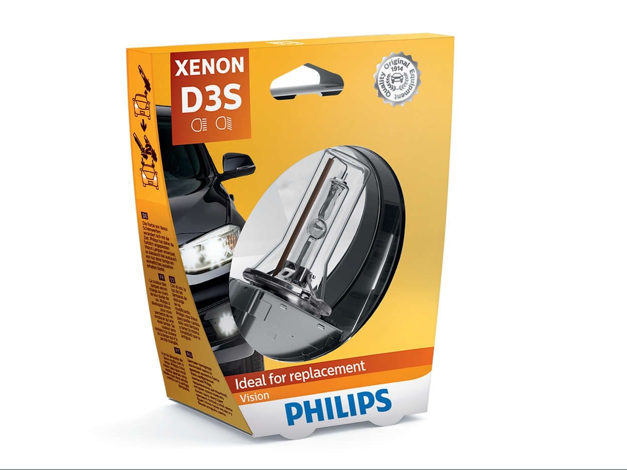 Philips Vision D3S 42403VIS1 Lampadina Xenon 35W - 4600K, Blister Singolo, Made in Germany